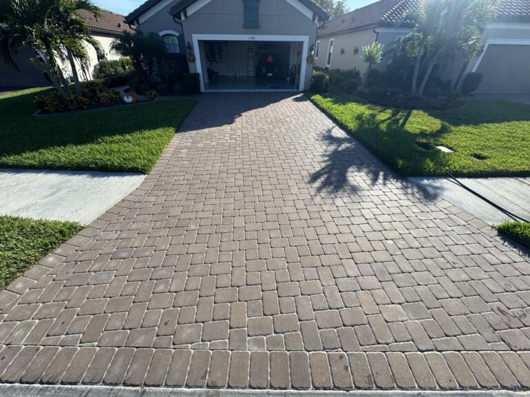 Driveway before paver sealing