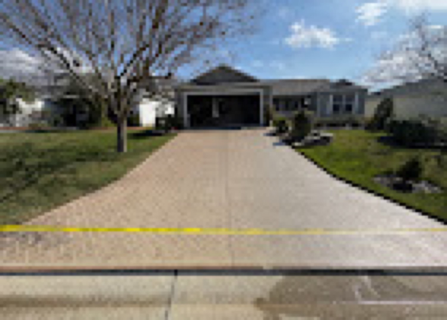 Concrete driveway surface ready for sealing