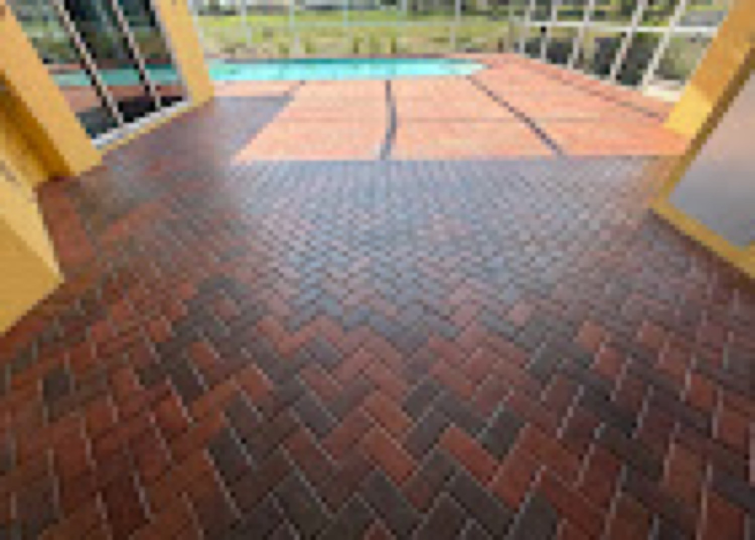 Sealed brick pavers with an enhanced finish