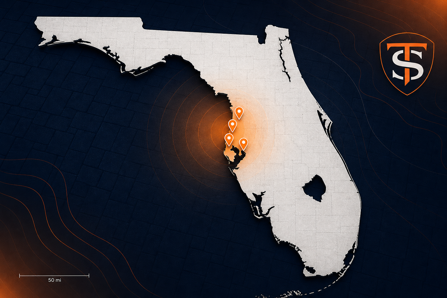 True Seal branded Florida coverage map