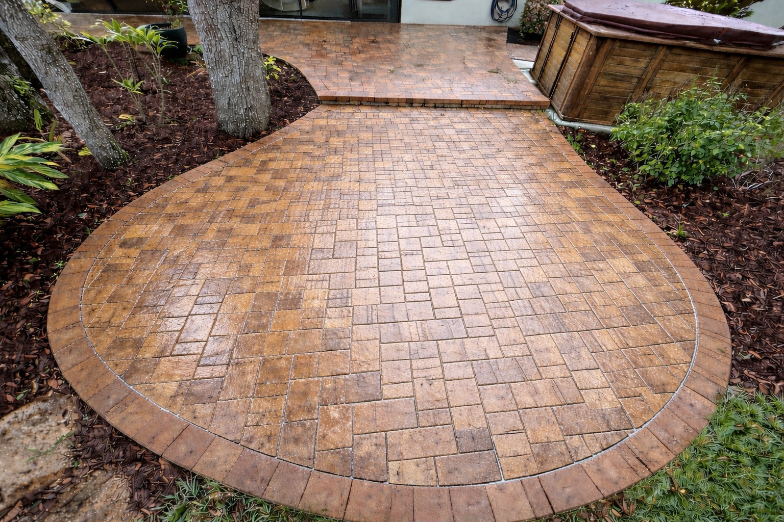 Sealed paver patio