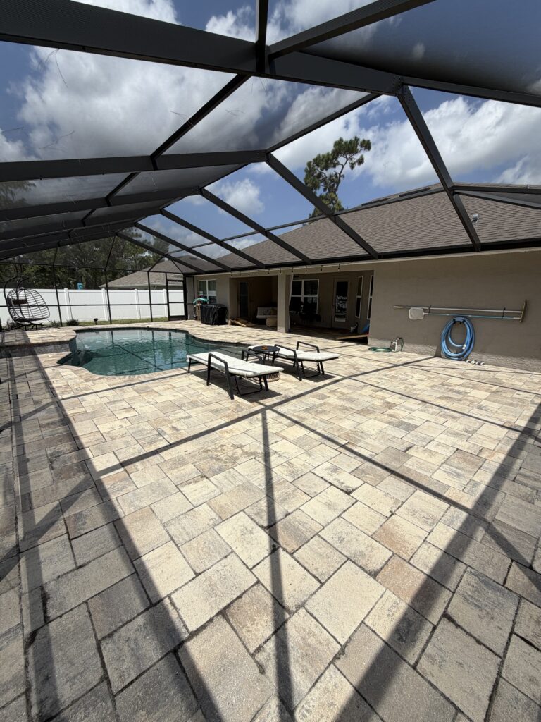 Pool deck surface before sealing from True Seal Paver Sealing media library