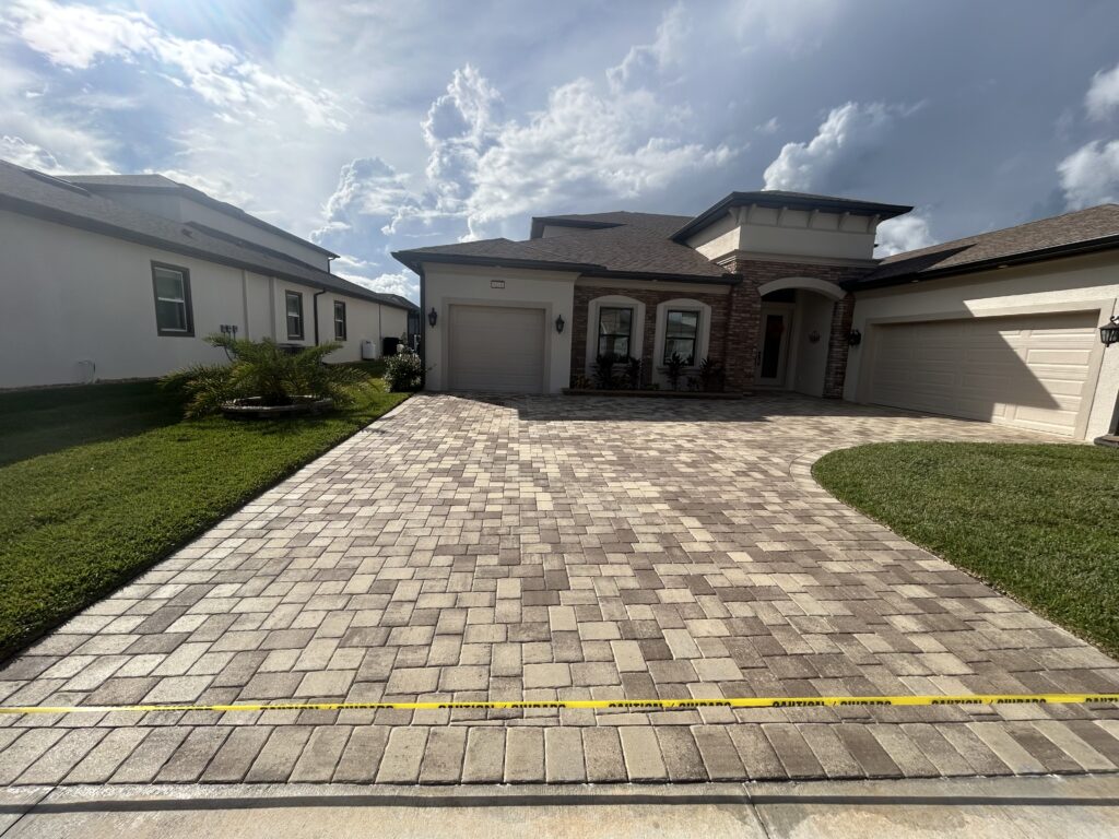 Paver sealing driveway image for Wesley Chapel homeowners by True Seal Paver Sealing