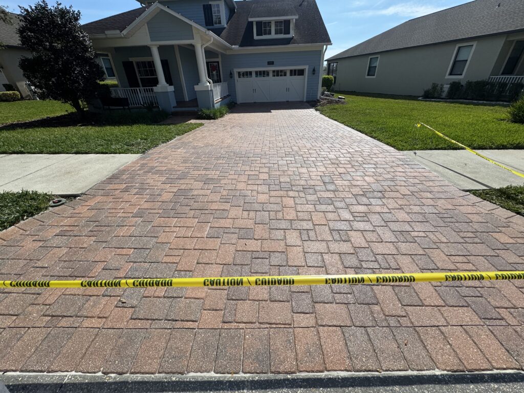 Sealed paver driveway by True Seal Paver Sealing