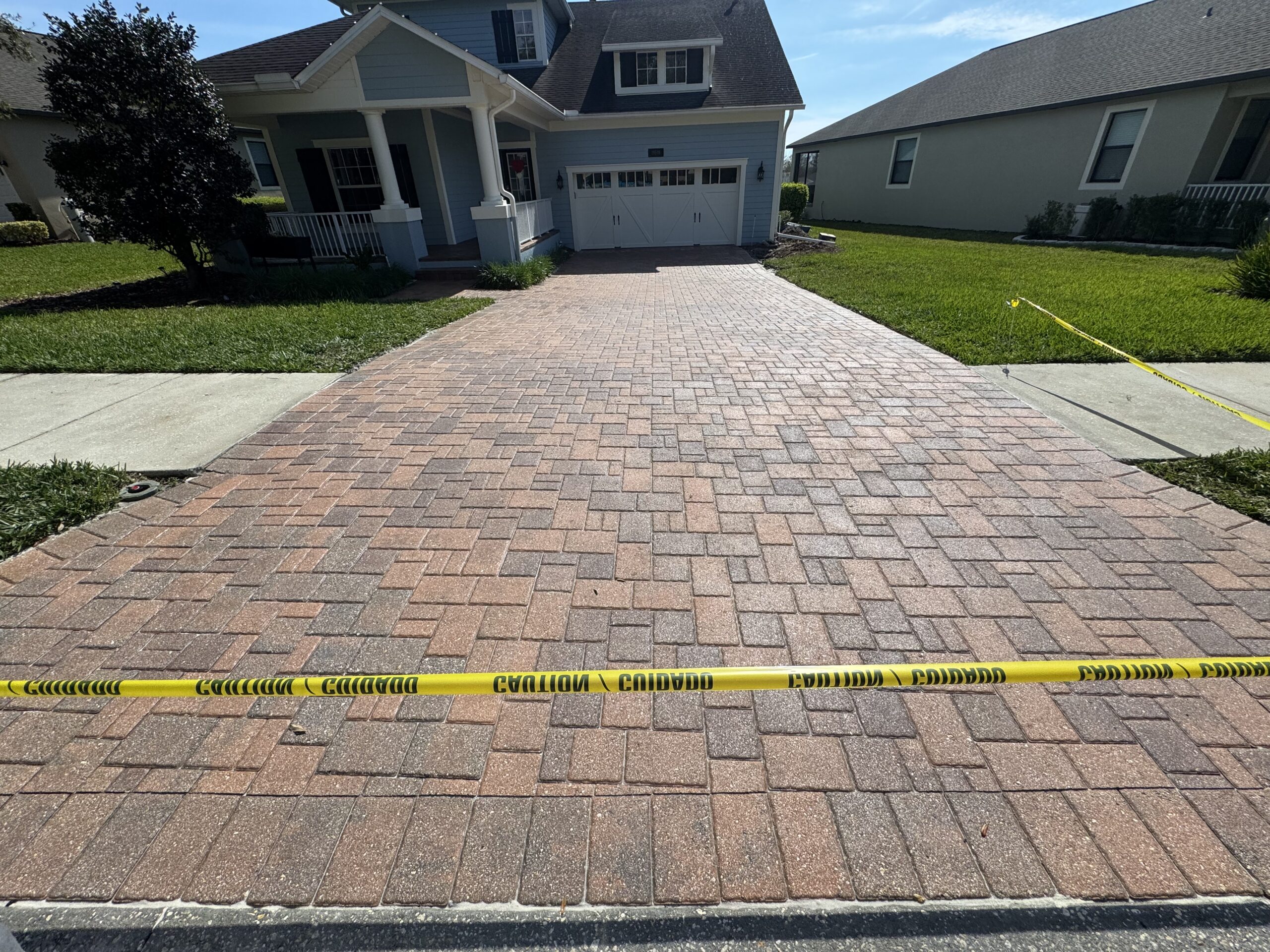 Sealed paver driveway by True Seal Paver Sealing
